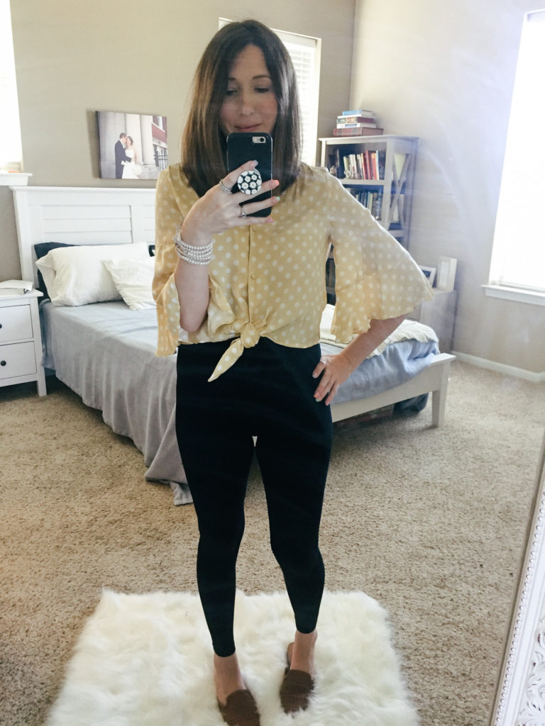 Yellow polka dot Lauren Conrad top